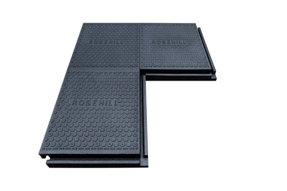 Walkway panel edge connection and alignment